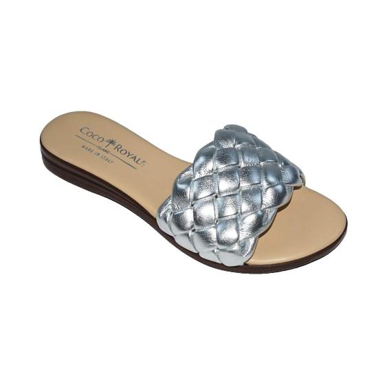 Orabella Braided Slides Silver