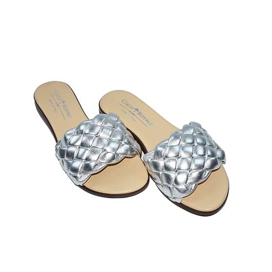 Orabella Braided Slides Silver