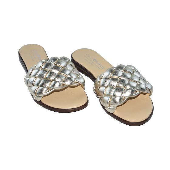 Orabella Braided Slides, Gold