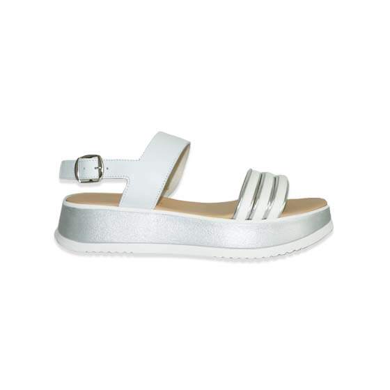 Anetta  Platform Sandals, White Silver