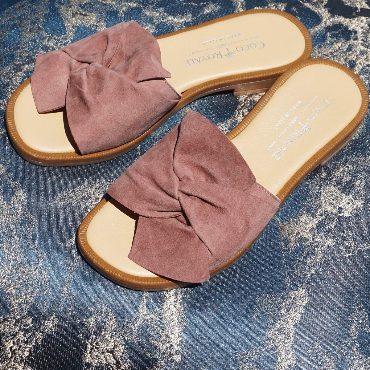 Camilla Suede Rose Slides